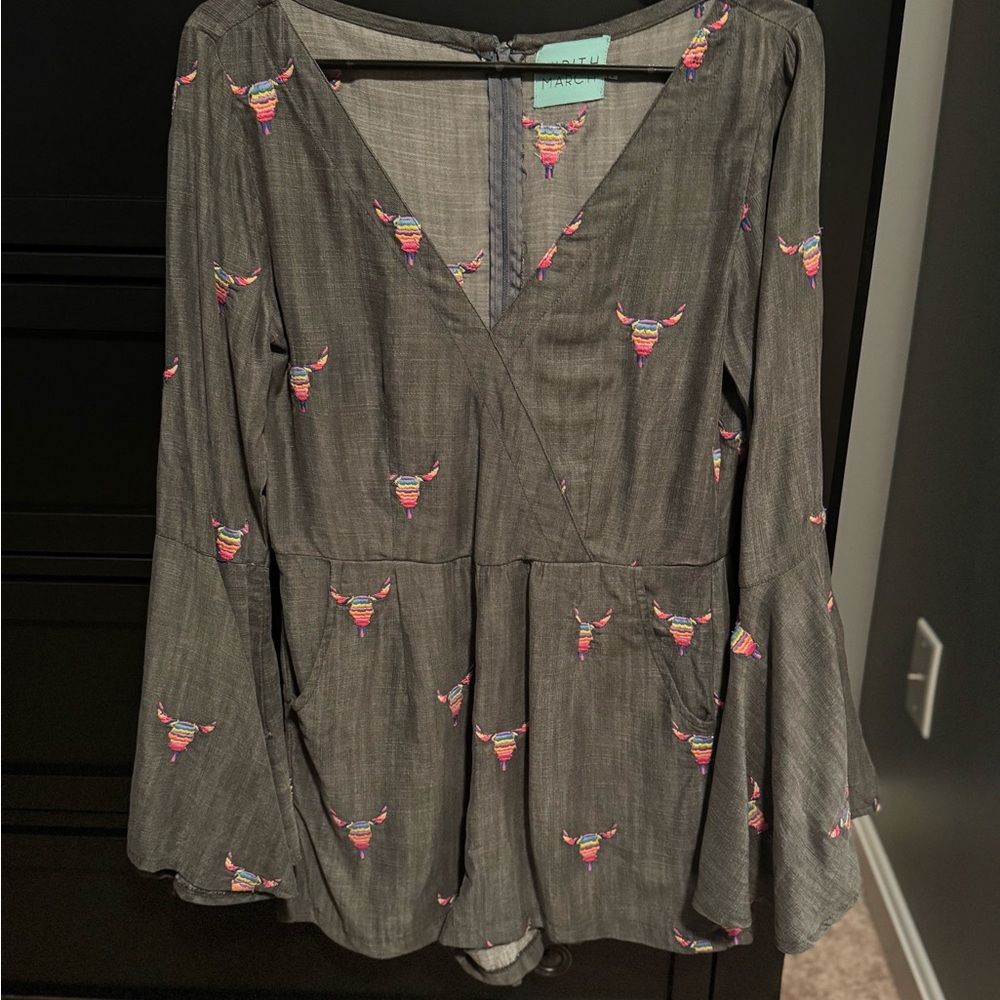 Judith March romper with Colorful longhorn Print